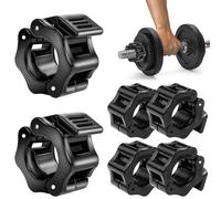mizikuu 6 Pezzi Collari per Bilanciere, Collare a Morsetto per Bilanciere 25mm Rilascio Rapido Antiscivolo Collare Chiusura Rapida per manubri per Allenamento Sollevamento Pesi Fitness, Nero
