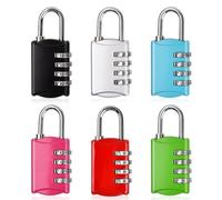 mizikuu 6 Pezzi Lucchetto Combinazione, Colore Lucchetto Armadietto a 4 Cifre Serrature per Palestra Metallo Sicuro Lucchetto per Zaini, Armadietto, Cassetto