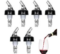 mizikuu 6 Pezzi Versatore Bottiglia, 6 cl Beccuccio Conico Liquore Bottiglia multifunzionale Tappi Versatori Versatore D'olio Tappi con Cappucci Gomma Misurino per liquore Vino Olio Cocktail Succo