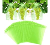 mizikuu 60 Pezzi Sacchetti Protezione Frutta, Sacchetti di Protezione per l’Uva 20 * 30cm Sacchetti Organza Traspiranti Sacchetto di Protezione della Frutta Frutta da Vespe e Uccelli, Verde