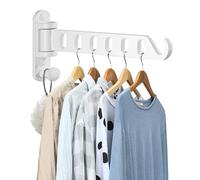 mizikuu Appendiabiti da Parete Pieghevole, Appendiabiti Pieghevole Girevole a 180° Gancio Appendiabiti Ganci Pieghevoli da Parete per Lavanderia, Balconi, Bagni e Camere da Letto, Bianco