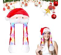 mizikuu Cappello Con Orecchie Che Si Muovono, Animale Cappello è Molto Interessante peluche con luci a LED con airbag per Giocattoli da Regalo per Cosplay, Natale, Compleanno, Bianco