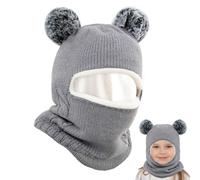 mizikuu Cappello Inverno per Bambino, Beanie Lavorato a Maglia Calda Carina Sciarpa con Cappuccio Passamontagna Morbido Cappello Balaclava Cappello da Sci per Bambini 2-7 Anni