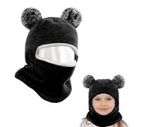 mizikuu Cappello Inverno per Bambino, Beanie Lavorato a Maglia Calda Carina Sciarpa con Cappuccio Passamontagna Morbido Cappello Balaclava Cappello da Sci per Bambini 2-7 Anni