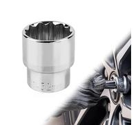 mizikuu Chiave a bussola a 12 punte, connettore 1/2, 34 mm, acciaio al cromo vanadio, dado a denti multipli, adatta per la riparazione auto