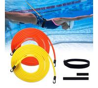 mizikuu Cinghia per Nuoto Corde Elastiche Regolabile, 2 Pezzi 4M Corda da Allenamento per Elastico da Nuoto Cinture da Piscina per L'allenamento di Resistenza al Nuoto per la Nuotata Adulti e Bambini