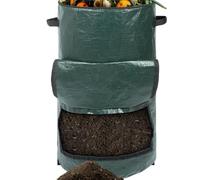 mizikuu Composter da giardino, 120L compostiera rapida Contenitore per Compost Giardino con coperchio e finestra di raccolta del compost compostiera termica per Balcone, Giardino e Terrazza,Cucina