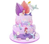 mizikuu Decorazioni Torta Sirena, 23 Pezzi Mermaid Cake Topper Glitter Mermaid Topper Oceano Toppers Tort Compleanno Decorazioni per Torte, per Matrimonio Festa di Compleanno e Baby Shower