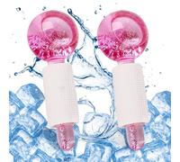 mizikuu Facial Ice Globes, 2 Pezzi Massaggio Ice Roller Ball Per Viso, Occhi e Collo, Sfere Di Raffreddamento, Per Ridurre Il Gonfiore e Le Occhiaie, Migliorano La Circolazione Sanguigna, Rosa
