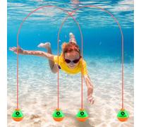 mizikuu Giocattoli Immersione, 2 Pezzi Giocattolo Subacqueo 2.5m Anelli da Immersione Estivi Giochi Anelli Acqua Piscina per L'allenamento Subacqueo dei Bambini