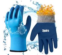 mizikuu Guanti da lavoro invernali, 2 paia Guanti da Meccanico doppio strato in nylon isolati guanti di montaggio caldi impermeabili Guanti per industria edile, magazzino, logistica, frigorifere