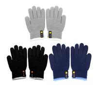 mizikuu Guanti Invernali Bambini, 3 Paia Guanti in Maglia Invernali Caldi Elastici da Bambini Caldi Muffole con Dita Intere in Unisex Full Finger Gloves per Bambini dai 4 ai 10 Anni
