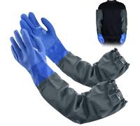 mizikuu Guanti per Pulizia Laghetto, 70cm Guanti da Lavoro Lunghi ImpermeabileAcquario a Braccio Completo in Gomma per Pesca Domestica Agricoltura Zootecnia Industria di Costruzioni