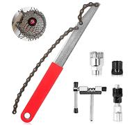 mizikuu Kit Attrezzi Catena per Bici, Set da 5 Pezzi Chiave di rimozione e Frusta Durevole e Antiscivolo Attrezzi Bicicletta Pacco Estrattore pignone per Cassette da 6, 7, 8, 9, 10, 11 Scomparti