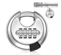 mizikuu Lucchetto Antiscasso, Lucchetto con Grillo in Acciaio Inox Serratura Rotondo Lucchetto a combinazionea 4 cifre grillo Impermeabile Robusto Lucchetto Antiscasso per Capannoni Garage Recinzioni