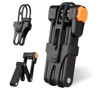 mizikuu Lucchetto per Bicicletta Pieghevole, Lucchetto Pieghevole Antifurto Con Staffa Lucchetto a Combinazione Per Bicicletta a 4 Cifre In Acciaio Temprato Lucchetto Antifurto Per Bici, Moto, 85cm