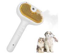 mizikuu Magic Wand Spazzola per peli di animali domestici, 3 in 1, ricaricabile, spazzola a vapore per gatti, con 200 setole morbide e rotonde, per massaggi dentali e nebbia, per cani e gatti