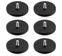 mizikuu Magneti al Neodimio Gommati, 6 pezzi Magnete Diametro 43mm Con Filettatura Esterna M6 e Gomma Rivestimento, Forte Supporto Magnetico Per Illuminazione, Fotocamera, Strumenti, Attrezzatura