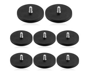 mizikuu Magneti al Neodimio Gommati, 8 pezzi Magnete Diametro 43mm con filettatura esterna M6 e Gomma Rivestimento, Forte Supporto Magnetico Per Illuminazione, Fotocamera, Strumenti, Attrezzatura