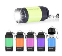 mizikuu Mini Torcia LED, 6 Pezzi Rivestite in Gomma Torcia Bambini Torcia Elettrica a Pile Portatile Catena Multiuso Torce IP65 Impermeabile Torce per Campeggio, Trekking,Outdoor,Pesca,Corsa