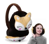 mizikuu Paraorecchie per Bambini, Copriorecchie Per Bambini e Bambine Morbido e Caldo Earmuffs In Peluche a Forma Di Volpe Protezione Per Orecchie Paraorecchie Per Esterni Viaggi Sci, Marrone