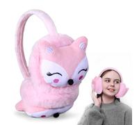 mizikuu Paraorecchie per Bambini, Copriorecchie Per Bambini e Bambine Morbido e Caldo Earmuffs In Peluche a Forma Di Volpe Protezione Per Orecchie Paraorecchie Per Esterni Viaggi Sci, Rosa