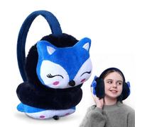 mizikuu Paraorecchie per Bambini, Copriorecchie Per Bambini e Bambine Morbido e Caldo Earmuffs In Peluche a Forma Di Volpe Protezione Per Orecchie Paraorecchie Per Esterni Viaggi Sci, Blu Scuro