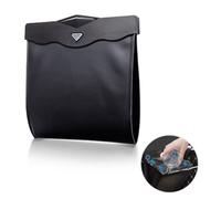 mizikuu Pattumiera per auto, Impermeabile Cestino Auto Pelle PU con Luce Led Appeso Multiuso Pattumiere Magnetico per Auto Cestino Portiera Auto Pieghevole Sacchetto Cestino per Auto per Sedile Nero