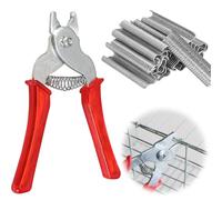 mizikuu Pinza per anelli di maiale, pinza per gabbia a rete con 600 clip Kit di pinze per anelli di maiale Multifunzionale per tappezzeria, recinzione, corda elastica, salsiccia e carni