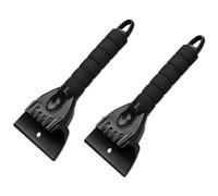 mizikuu Raschietto per Ghiaccio, 2 Pezzi Spatola per Ghiaccio Auto con Impugnatura in Spugna Morbida Antigelo Auto Raschiaghiaccio, Pala da Neve Invernale per Pulizia Vetro Finestrini Macchina, Negro