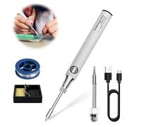 mizikuu Saldatore a Stagno, 8W Kit di Saldatura a Stagno Professionale Regolabile 300℃〜450℃ con Punte di Saldatura, Filo per Saldatura, Pompa Dissaldante