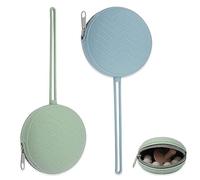 mizikuu Scatola Portaciuccio, 2 Pezzi Portaciuccio Scatola in Silicone Senza BPA Non Tossica e Inodore Ecologico, Antibatterico e Igienico Custodia Per Ciuccio Porta Neonato Scatolina, Blu e Verde