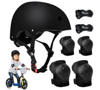 mizikuu Set di Protezioni per Bambini, 3-7 Anni, Nero, Pattinaggio, Skateboard, Ciclismo, Snowboard
