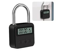 mizikuu Smart Time Lock, Lucchetto Smart con LCD Display Blocco tempo massimo 99 ore Timer Temporaneo Ricaricabile USB Lucchetto Digitale per Studio, Lavoro,Palestra, Nero