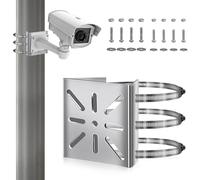 mizikuu Supporto Angolare Universale per Telecamera, Staffa Telecamera con 200mm Regolabili Anelli Supporto per Palo Verticale per Telecamera di Sicurezza per Montaggio Telecamere CCTV LED Luci