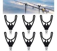 mizikuu Supporto per canne da pesca, 6 pezzi, a forma di U, per canne da pesca, pesca alla carpa, supporto regolabile per tutti i supporti per canna da pesca