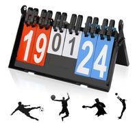 mizikuu Tabellone Segnapunti, 4 Cifre Segnapunti Sportivo Portatili Flip Sport Scoreboard Digitale Contapunti per Competizioni Sportive, Basket, Calcio, Badminton,Tennis
