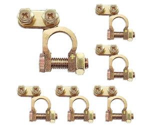 mizikuu Terminali Morsetti di Batteria, 6 Pezzi Kit Connettore Positivo 12V/24V Connettore Terminale Della Batteria Durevole Angolati per Auto, Camion, Roulotte, Case Mobili, Batterie