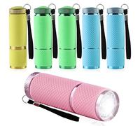 mizikuu Torcia Portatile Set, Torcia Elettrica Bambini in Alluminio 9 LED Impugnatura Antiscivolo e Laccetto da Polso Usi Multipli Torce Elettriche Portatili Trekking Outdoor Campeggio Pesca Corsa
