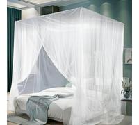 mizikuu Zanzariera Letto, Grande Zanzariera Letto Matrimoniale a Baldacchino Quadrata Universale Facile da Installare, 200 * 220 * 210cm