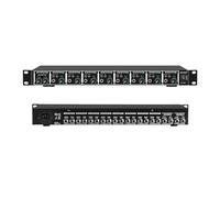 MIZISNR Amplificatore per cuffie, amplificatore di distribuzione di miscelazione per cuffie a 8 canali con modalità stereo/mono, 16 uscite per cuffie, misuratori LED per monitoraggio audio da studio e