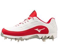 Mizuno 9-Spike Swift 8 Low Metal, Tacchetto Softball Donna, Bianco/Rosso, 42.5 EU