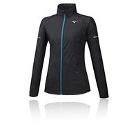 Mizuno Aero Wind - Maglia a Maniche Lunghe da Donna, Colore: Nero/Turchese, Donna, Camicie, J2GE9710-09, Nero, L
