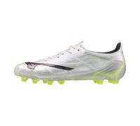Mizuno Alpha II Firm Ground - Scarpe da rugby da uomo, Bianco Argento Iri Nero, 47 EU