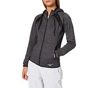 Mizuno Athletic Zip Felpa con Cappuccio da Donna Nero S