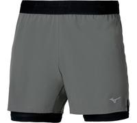 MIZUNO Core 5.5 Inches 2in1 Short - Uomo - Grigio / Nero - Taglia S- modello 2026