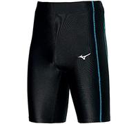 Mizuno Core Mid Tight, Pantaloni da Ginnastica Uomo, Nero/Blu algere, L Slim