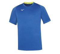 Mizuno Core Short Sleeve Tee Jr - Maglietta Unisex per Bambino, Unisex - Bimbi 0-24, Maglietta, 32EA740122, Blu/Giallo (Royal/Yellow Fluo), 152