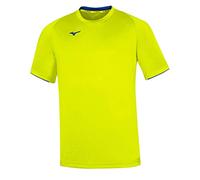 Mizuno Core Short Sleeve Tee Jr - Maglietta Unisex per Bambino, Unisex - Bimbi 0-24, Maglietta, 32EA740144, Giallo/Blu (Yellow Fluo/Royal), 140