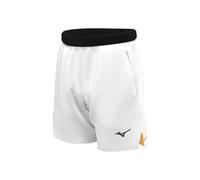 Pantaloncini da tennis da uomo Mizuno Daybreakers 8 in Amplify - white/citrus - Bianco (L)